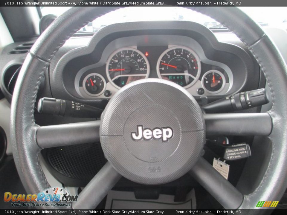 2010 Jeep Wrangler Unlimited Sport 4x4 Stone White / Dark Slate Gray/Medium Slate Gray Photo #18