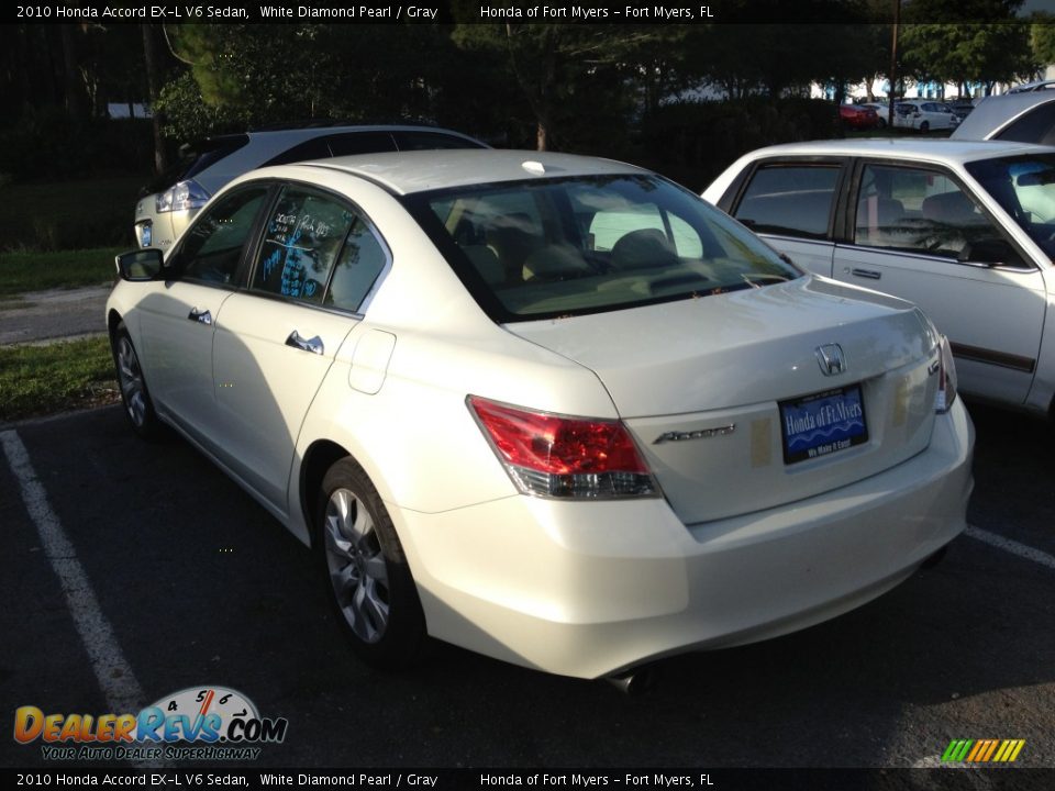 2010 Honda Accord EX-L V6 Sedan White Diamond Pearl / Gray Photo #1