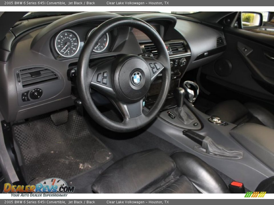Black Interior - 2005 BMW 6 Series 645i Convertible Photo #17