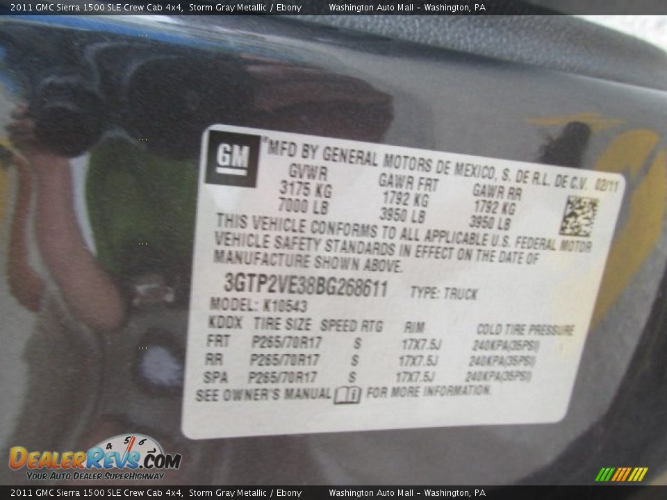 2011 GMC Sierra 1500 SLE Crew Cab 4x4 Storm Gray Metallic / Ebony Photo #19