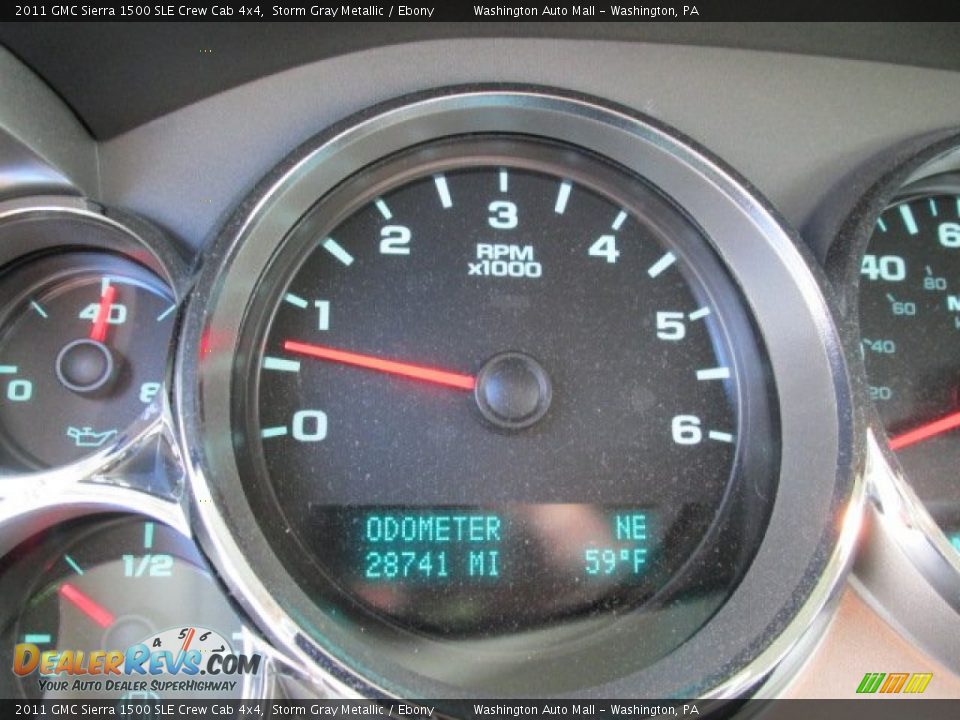 2011 GMC Sierra 1500 SLE Crew Cab 4x4 Storm Gray Metallic / Ebony Photo #20