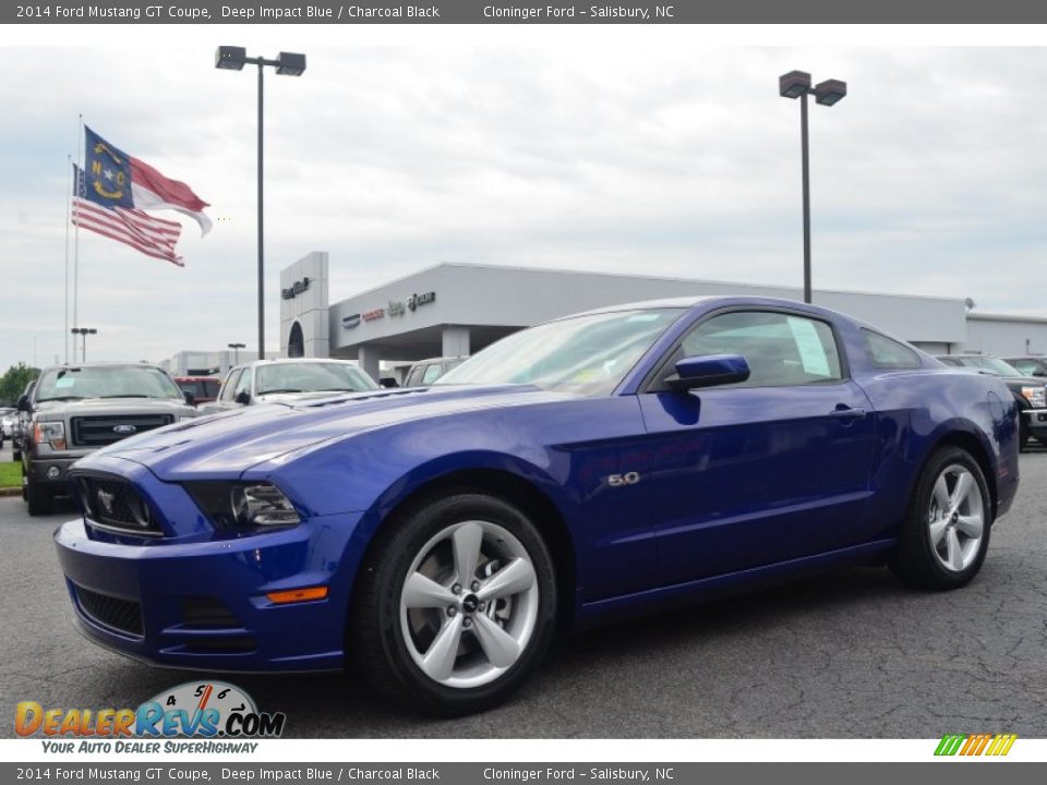2014 Ford Mustang GT Coupe Deep Impact Blue / Charcoal Black Photo #3