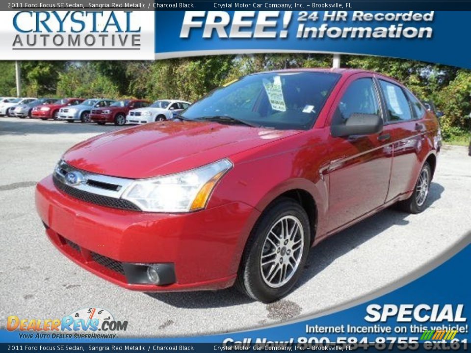 2011 Ford Focus SE Sedan Sangria Red Metallic / Charcoal Black Photo #1