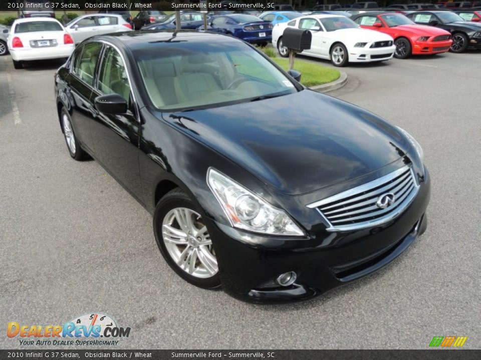 2010 Infiniti G 37 Sedan Obsidian Black / Wheat Photo #1