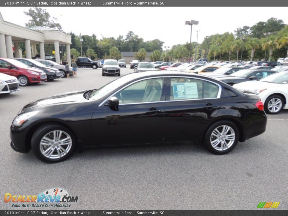 2010 Infiniti G 37 Sedan Obsidian Black / Wheat Photo #2