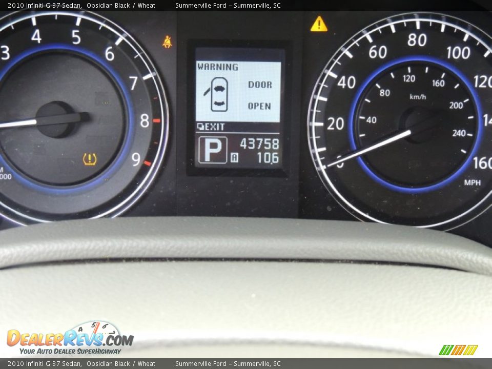2010 Infiniti G 37 Sedan Obsidian Black / Wheat Photo #22
