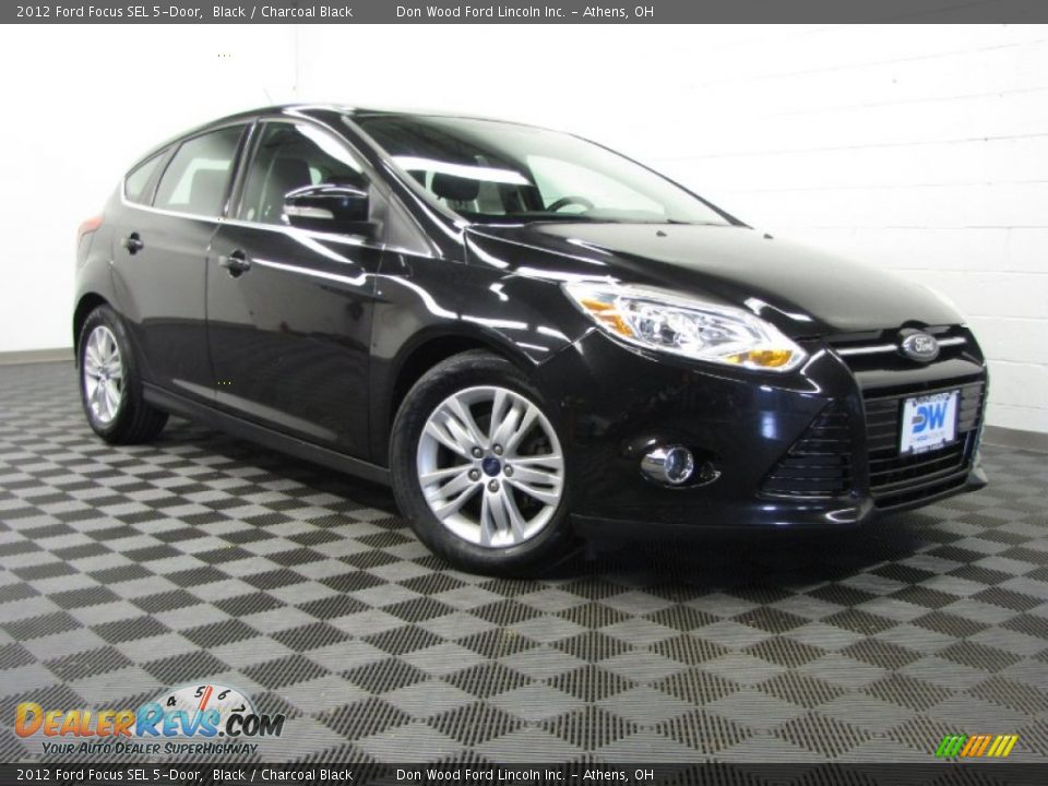 2012 Ford Focus SEL 5-Door Black / Charcoal Black Photo #1