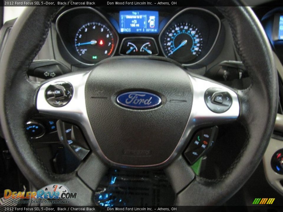 2012 Ford Focus SEL 5-Door Black / Charcoal Black Photo #15