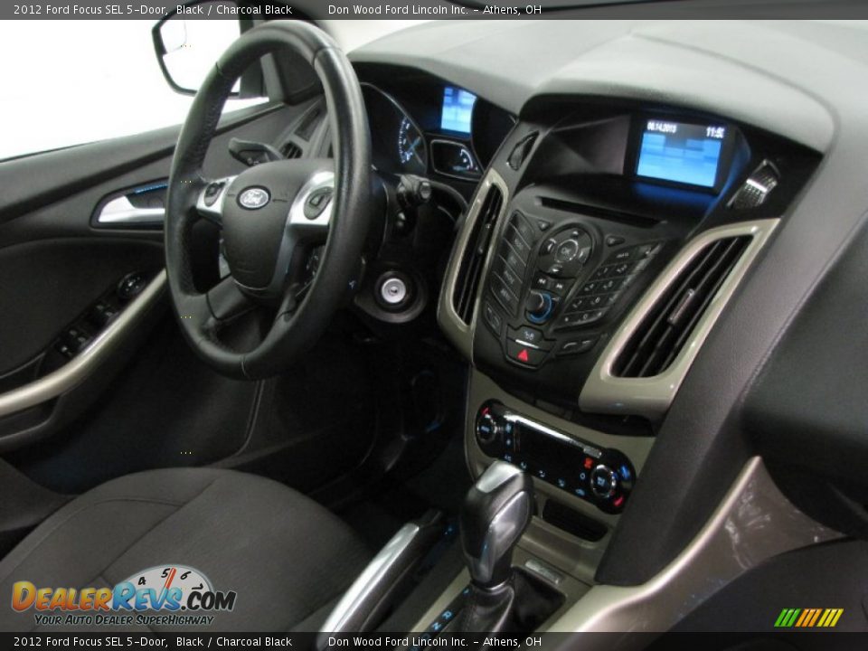 2012 Ford Focus SEL 5-Door Black / Charcoal Black Photo #22