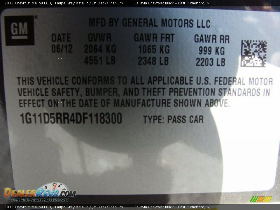 2013 Chevrolet Malibu ECO Taupe Gray Metallic / Jet Black/Titanium Photo #15