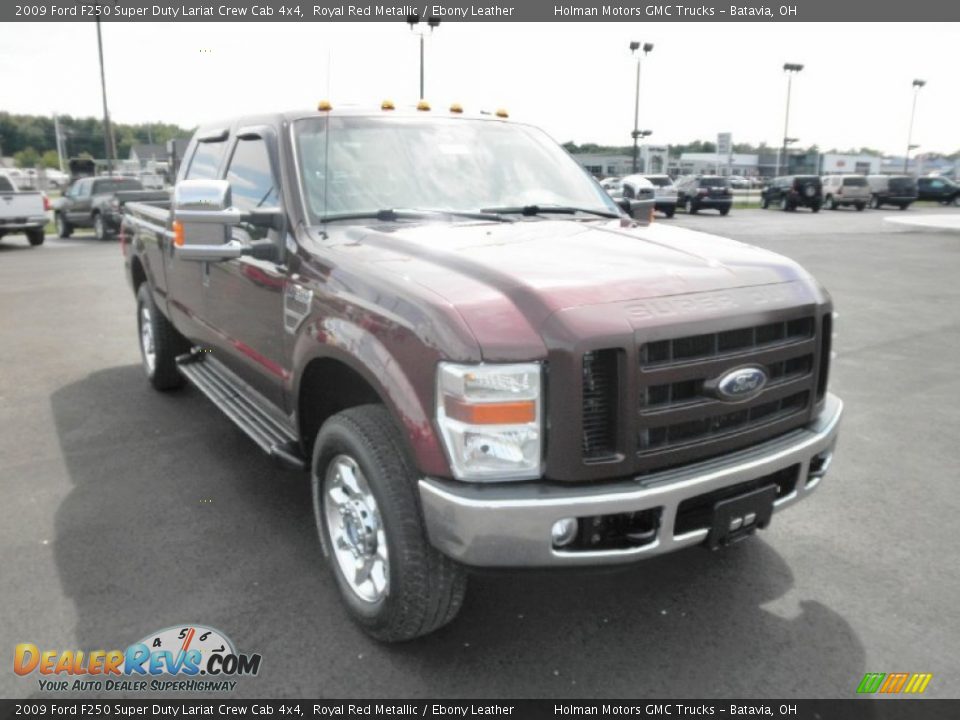 2009 Ford F250 Super Duty Lariat Crew Cab 4x4 Royal Red Metallic / Ebony Leather Photo #2