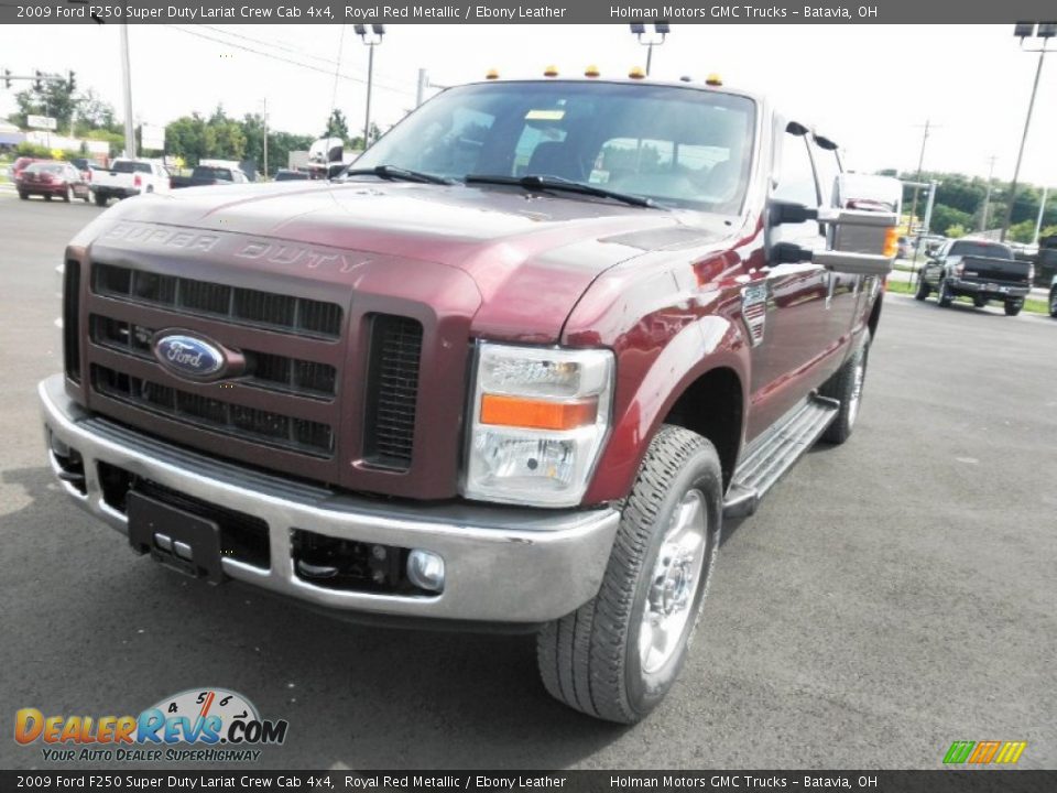 2009 Ford F250 Super Duty Lariat Crew Cab 4x4 Royal Red Metallic / Ebony Leather Photo #3