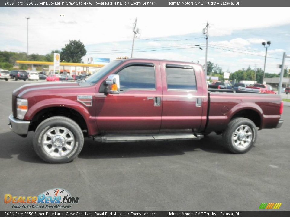 2009 Ford F250 Super Duty Lariat Crew Cab 4x4 Royal Red Metallic / Ebony Leather Photo #4