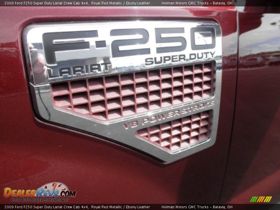 2009 Ford F250 Super Duty Lariat Crew Cab 4x4 Royal Red Metallic / Ebony Leather Photo #5