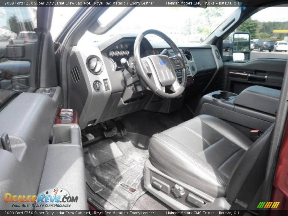 2009 Ford F250 Super Duty Lariat Crew Cab 4x4 Royal Red Metallic / Ebony Leather Photo #8