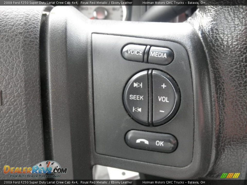 2009 Ford F250 Super Duty Lariat Crew Cab 4x4 Royal Red Metallic / Ebony Leather Photo #19