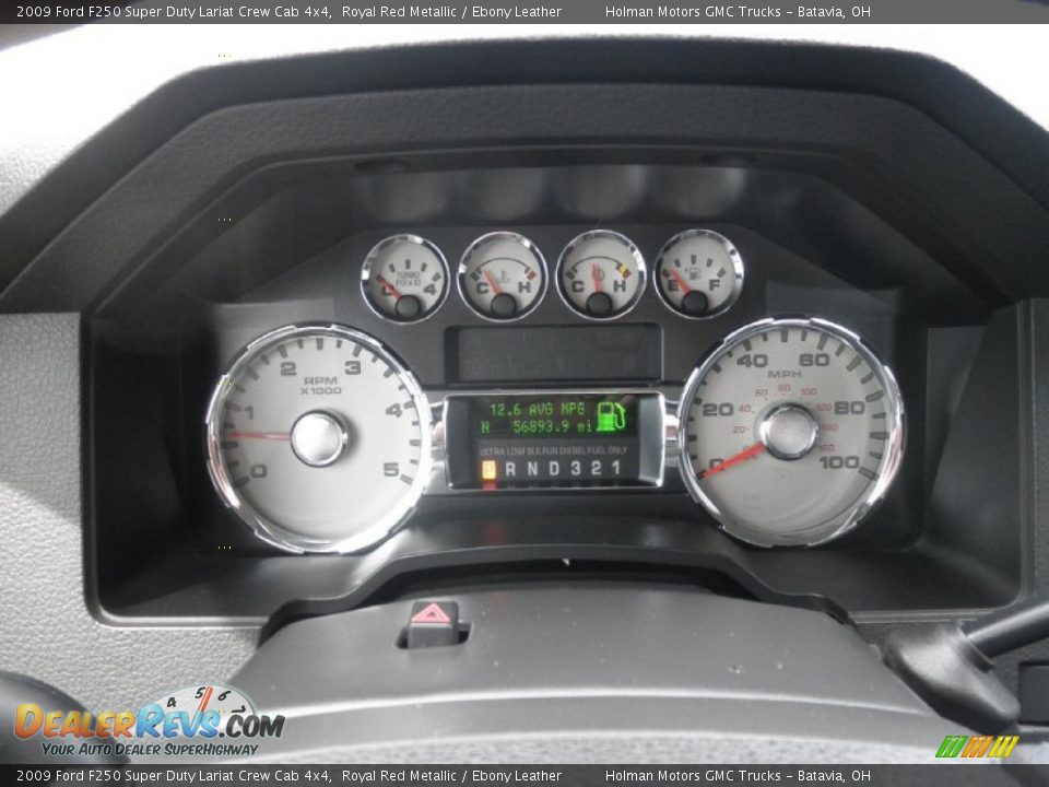 2009 Ford F250 Super Duty Lariat Crew Cab 4x4 Royal Red Metallic / Ebony Leather Photo #21