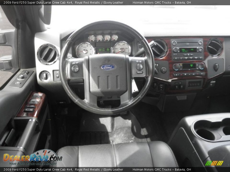 2009 Ford F250 Super Duty Lariat Crew Cab 4x4 Royal Red Metallic / Ebony Leather Photo #25