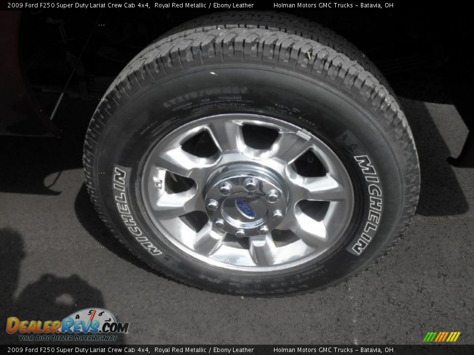 2009 Ford F250 Super Duty Lariat Crew Cab 4x4 Royal Red Metallic / Ebony Leather Photo #27