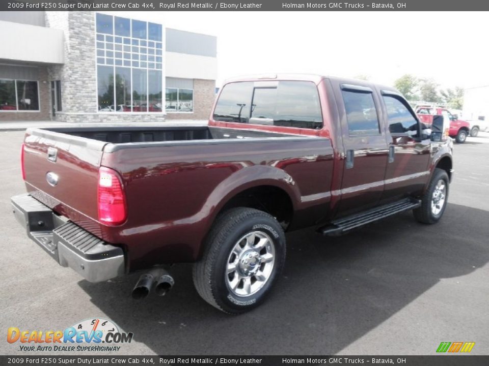2009 Ford F250 Super Duty Lariat Crew Cab 4x4 Royal Red Metallic / Ebony Leather Photo #36