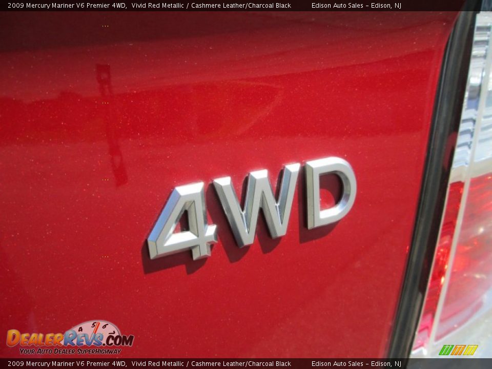 2009 Mercury Mariner V6 Premier 4WD Vivid Red Metallic / Cashmere Leather/Charcoal Black Photo #27