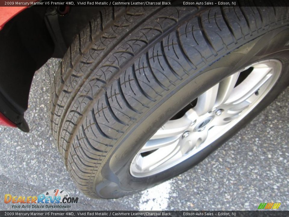 2009 Mercury Mariner V6 Premier 4WD Vivid Red Metallic / Cashmere Leather/Charcoal Black Photo #29