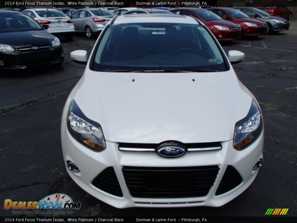 2014 Ford Focus Titanium Sedan White Platinum / Charcoal Black Photo #2