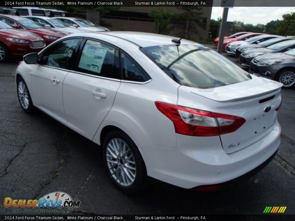 2014 Ford Focus Titanium Sedan White Platinum / Charcoal Black Photo #4