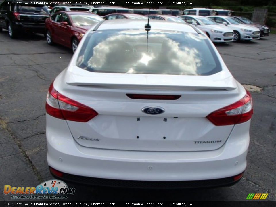 2014 Ford Focus Titanium Sedan White Platinum / Charcoal Black Photo #5