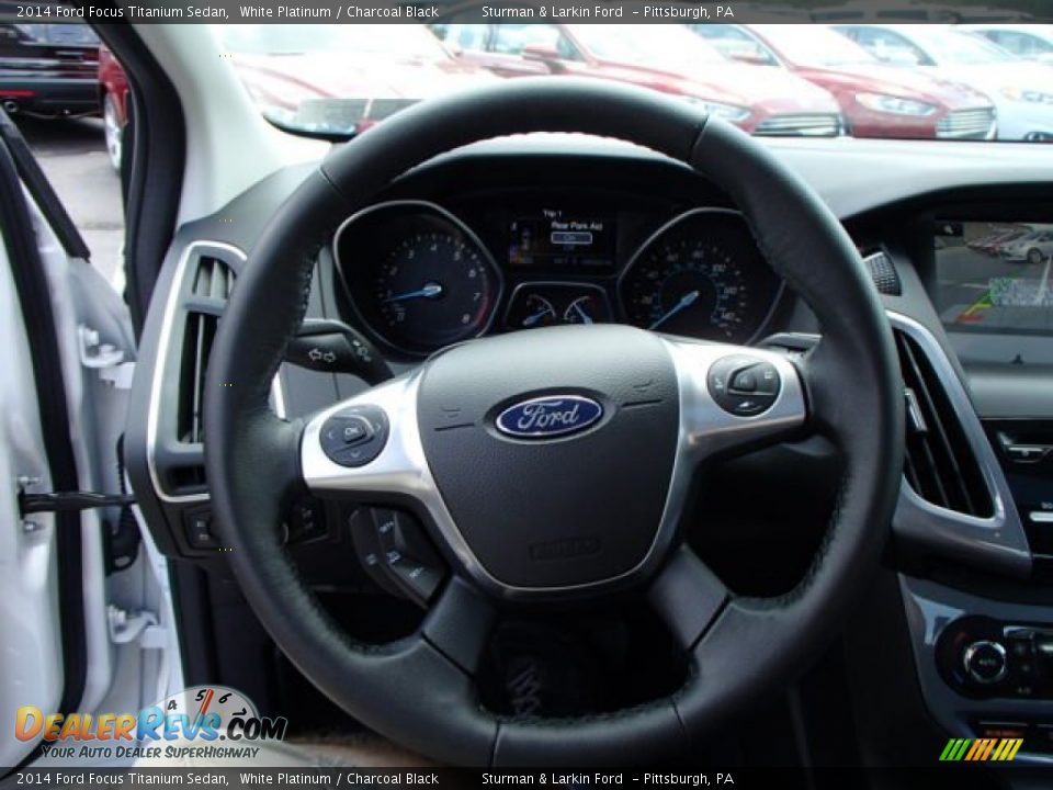 2014 Ford Focus Titanium Sedan Steering Wheel Photo #13