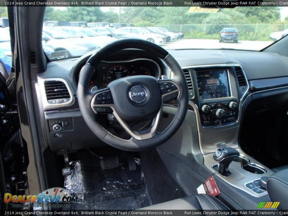 2014 Jeep Grand Cherokee Overland 4x4 Brilliant Black Crystal Pearl / Overland Morocco Black Photo #12
