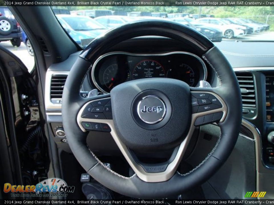 2014 Jeep Grand Cherokee Overland 4x4 Brilliant Black Crystal Pearl / Overland Morocco Black Photo #19