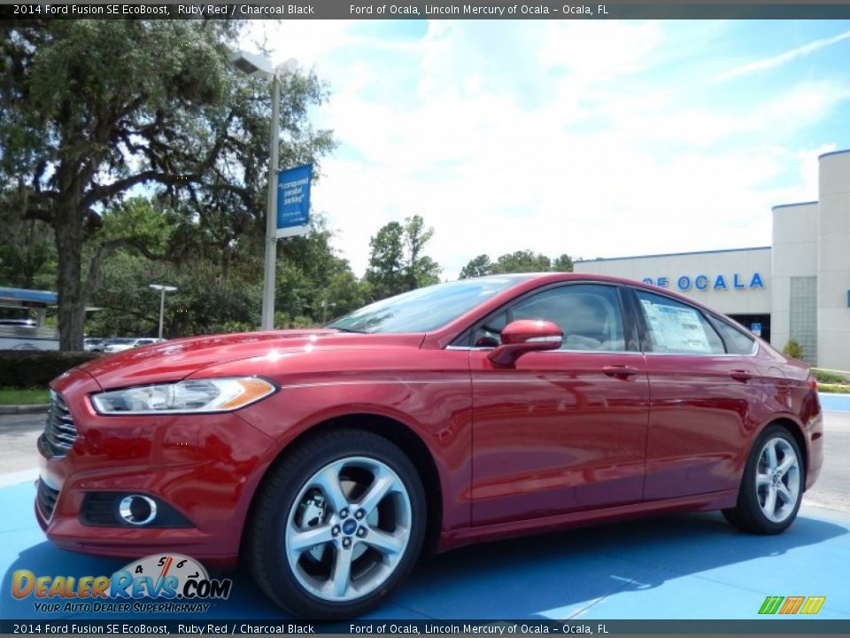2014 Ford Fusion SE EcoBoost Ruby Red / Charcoal Black Photo #1