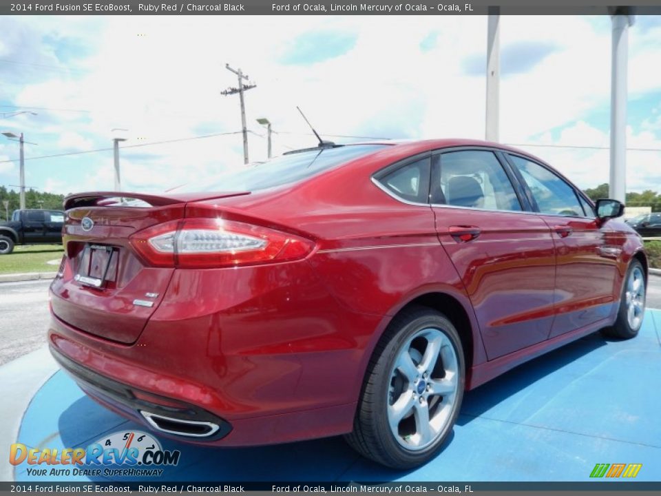 2014 Ford Fusion SE EcoBoost Ruby Red / Charcoal Black Photo #3