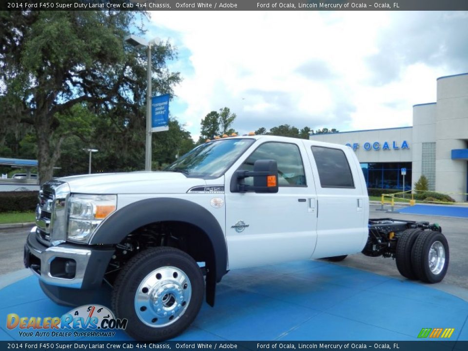 2014 Ford F450 Super Duty Lariat Crew Cab 4x4 Chassis Oxford White / Adobe Photo #1