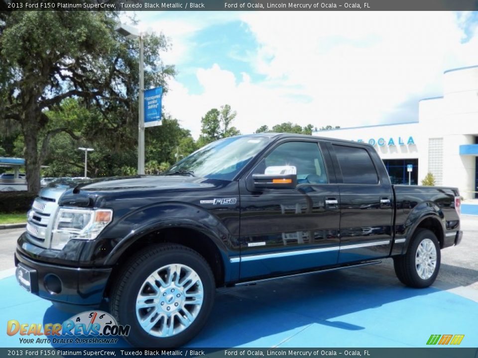 2013 Ford F150 Platinum SuperCrew Tuxedo Black Metallic / Black Photo #1