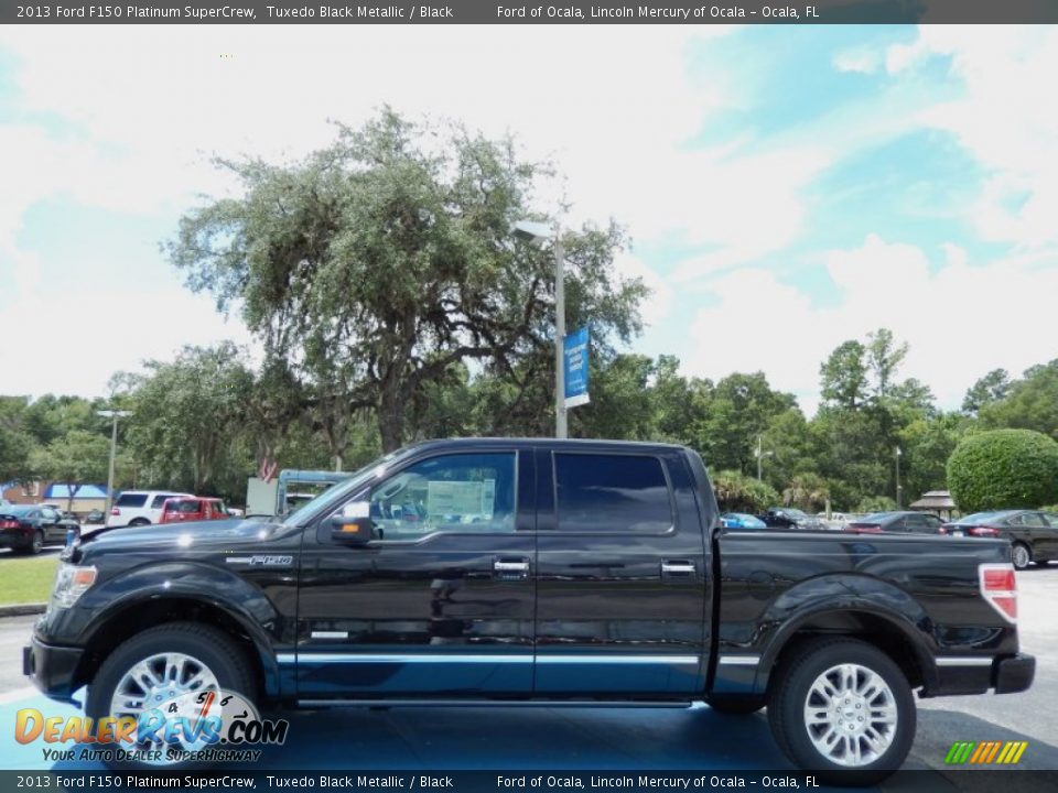 2013 Ford F150 Platinum SuperCrew Tuxedo Black Metallic / Black Photo #2