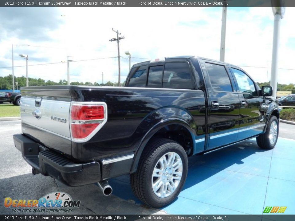 2013 Ford F150 Platinum SuperCrew Tuxedo Black Metallic / Black Photo #3
