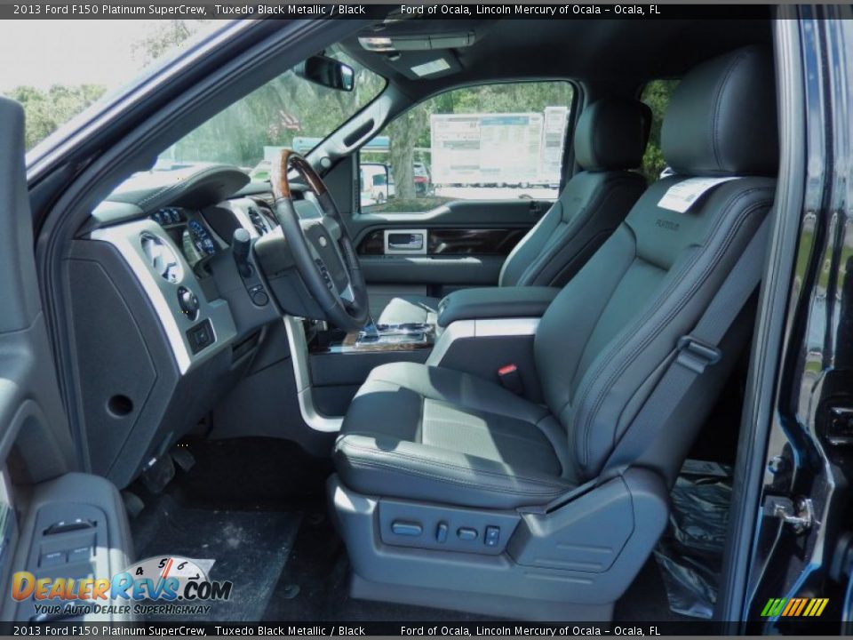 2013 Ford F150 Platinum SuperCrew Tuxedo Black Metallic / Black Photo #6