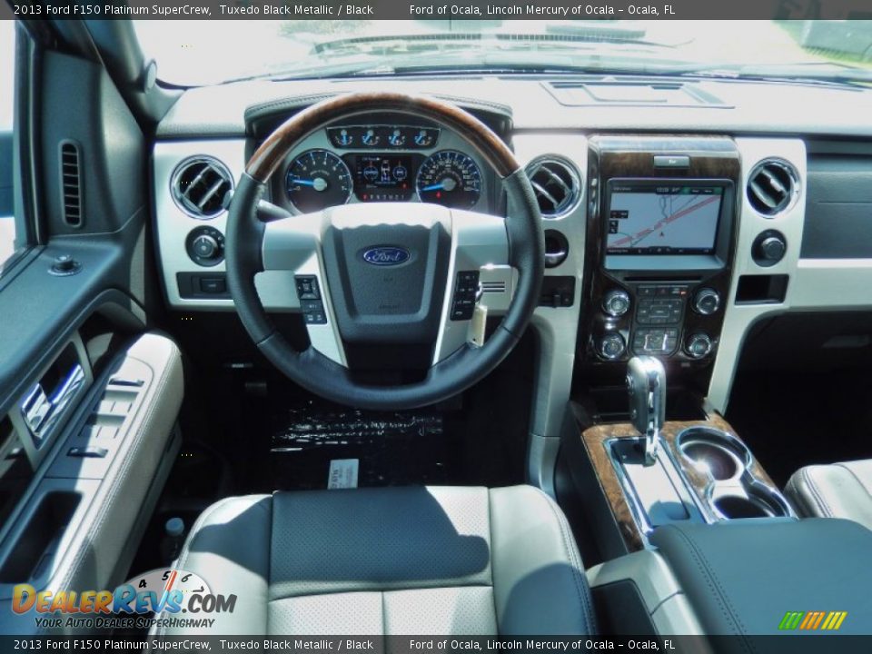 2013 Ford F150 Platinum SuperCrew Tuxedo Black Metallic / Black Photo #8
