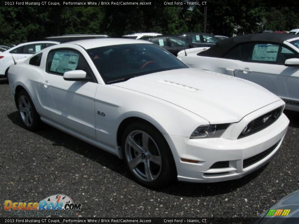 2013 Ford Mustang GT Coupe Performance White / Brick Red/Cashmere Accent Photo #1
