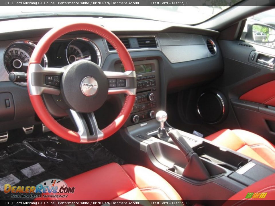 2013 Ford Mustang GT Coupe Performance White / Brick Red/Cashmere Accent Photo #3
