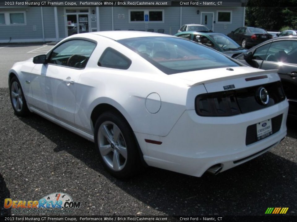 2013 Ford Mustang GT Premium Coupe Performance White / Brick Red/Cashmere Accent Photo #2