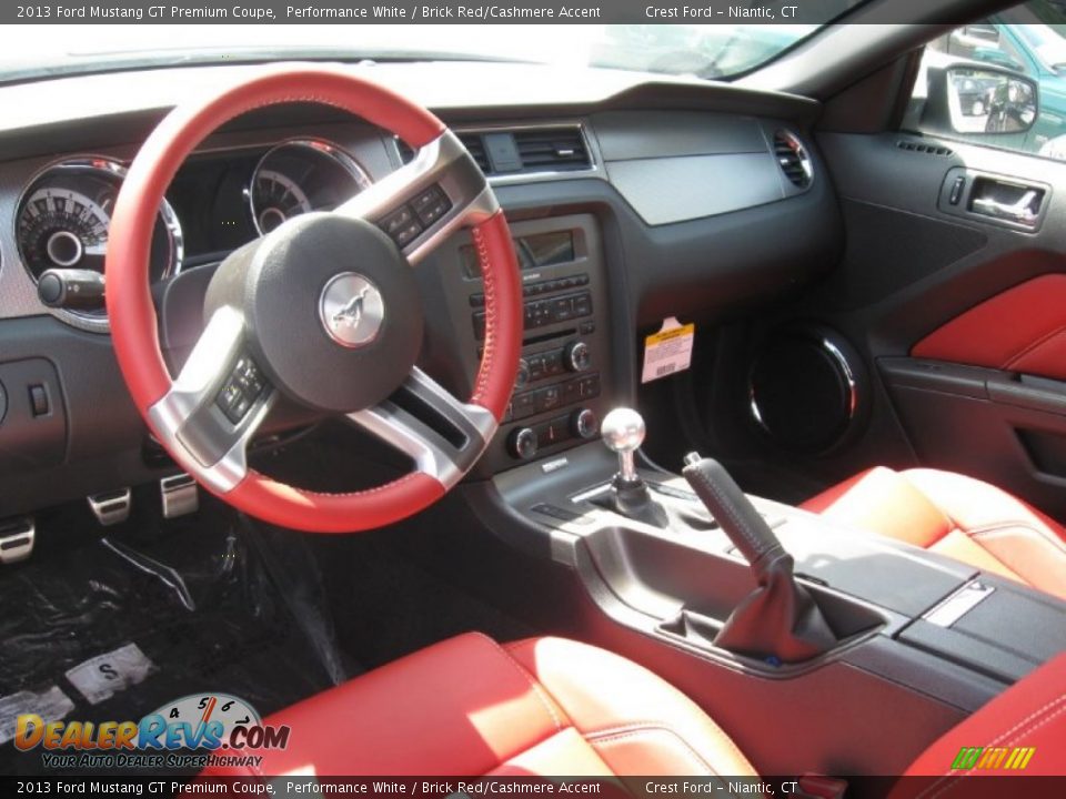 2013 Ford Mustang GT Premium Coupe Performance White / Brick Red/Cashmere Accent Photo #3