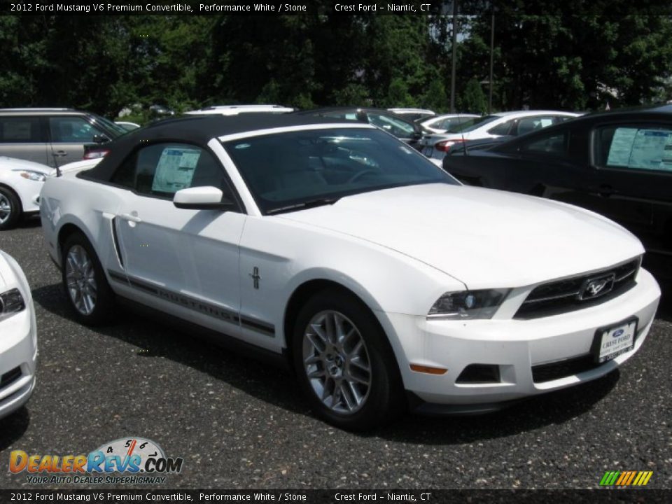 2012 Ford Mustang V6 Premium Convertible Performance White / Stone Photo #1