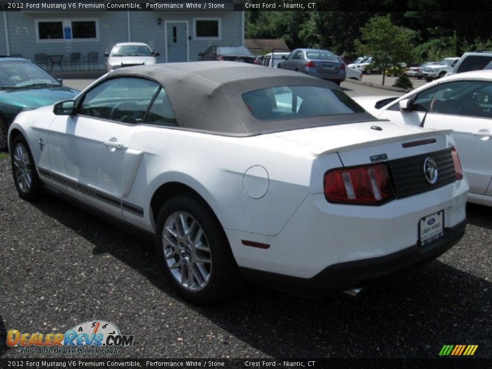 2012 Ford Mustang V6 Premium Convertible Performance White / Stone Photo #2