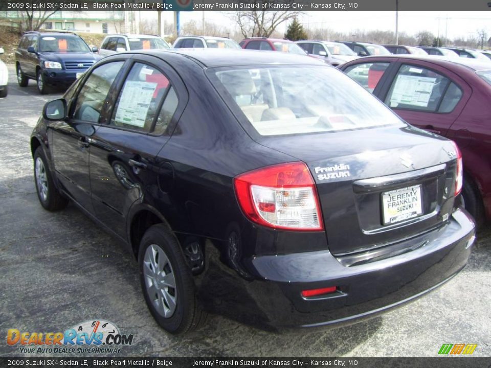 2009 Suzuki SX4 Sedan LE Black Pearl Metallic / Beige Photo #4