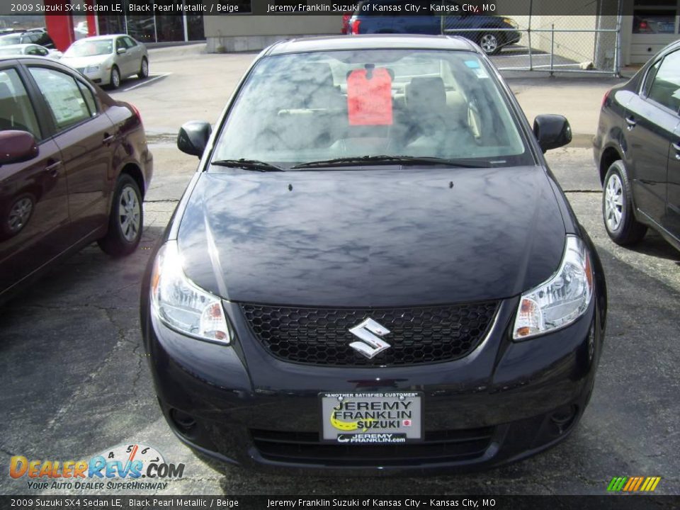 2009 Suzuki SX4 Sedan LE Black Pearl Metallic / Beige Photo #6