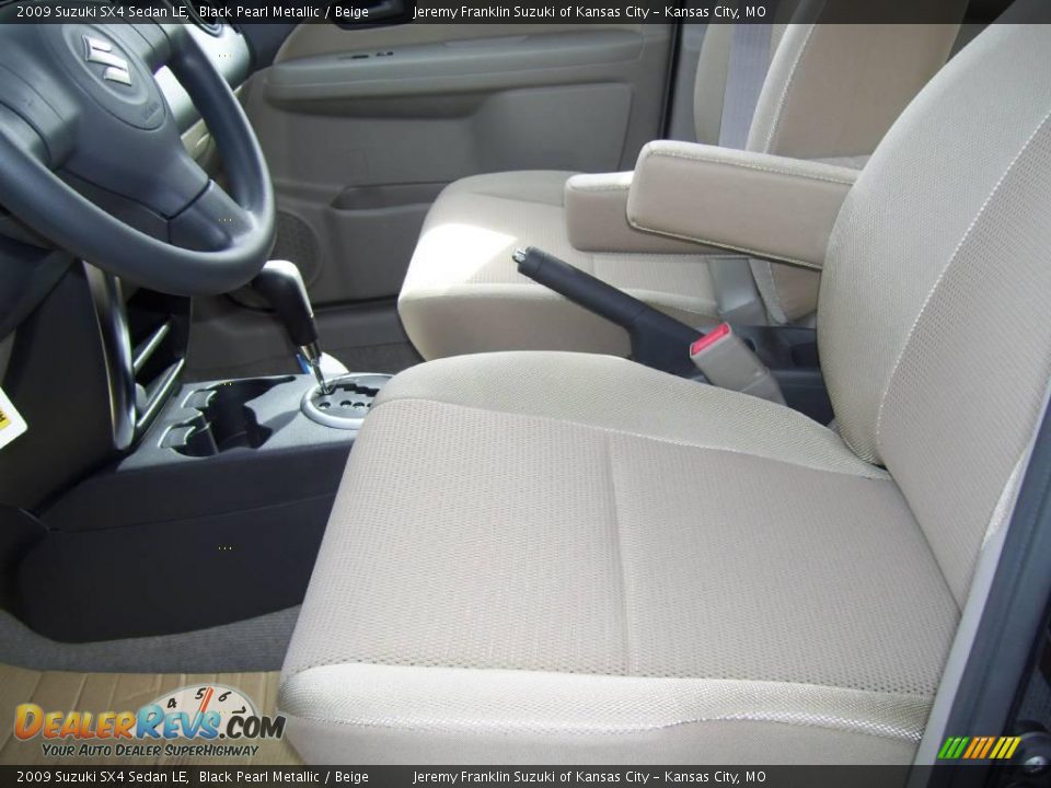 2009 Suzuki SX4 Sedan LE Black Pearl Metallic / Beige Photo #7