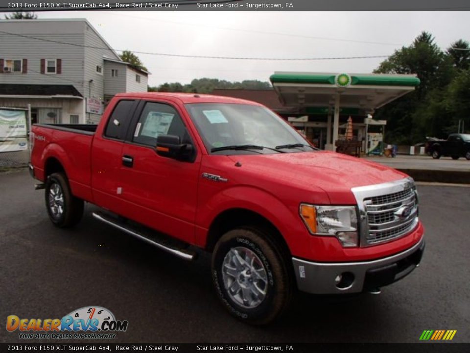 2013 Ford F150 XLT SuperCab 4x4 Race Red / Steel Gray Photo #3